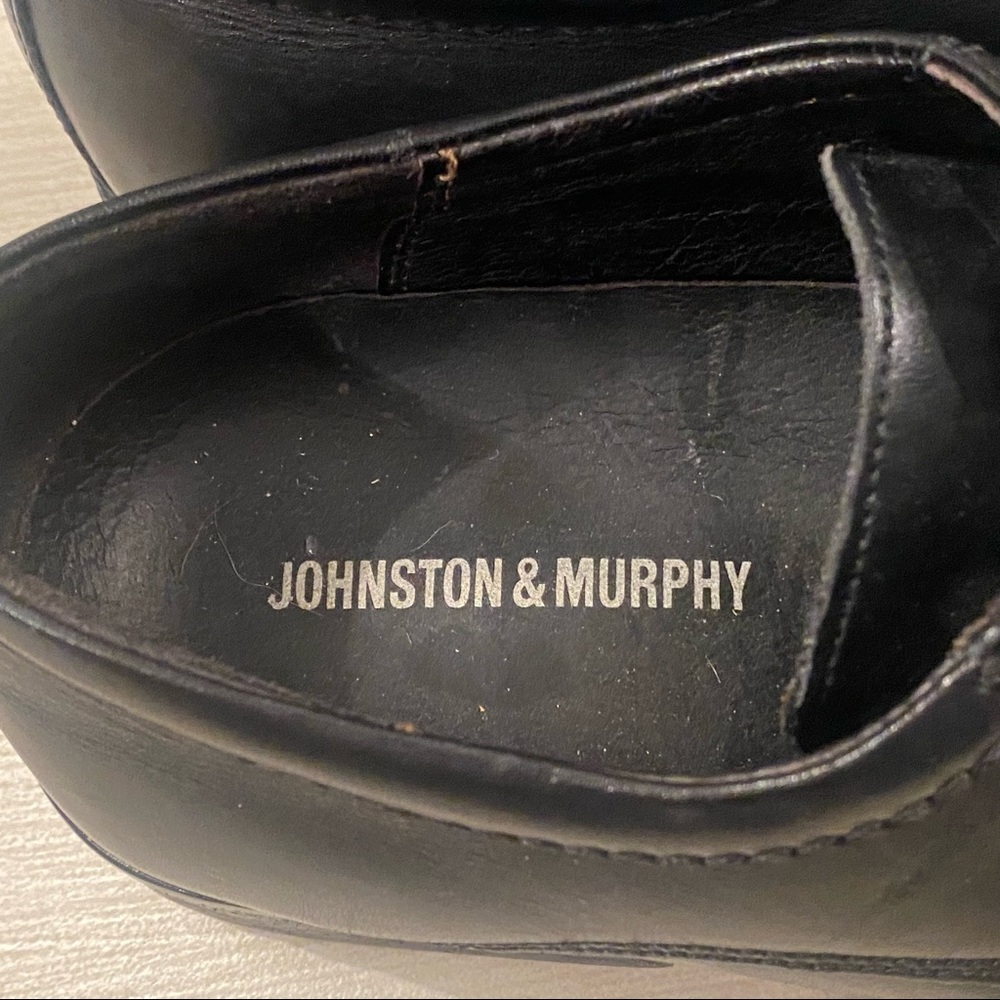 Johnston & Murphy Men’s Black Leather Dress Shoes 9 - Picture 2 of 5